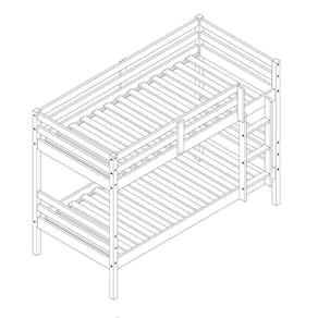 Beliche Casinha Solteiro Slim RB com Grade de Proteção Madeira Maciça Branco Housin