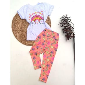 Conjunto infantil menina camiseta e legging