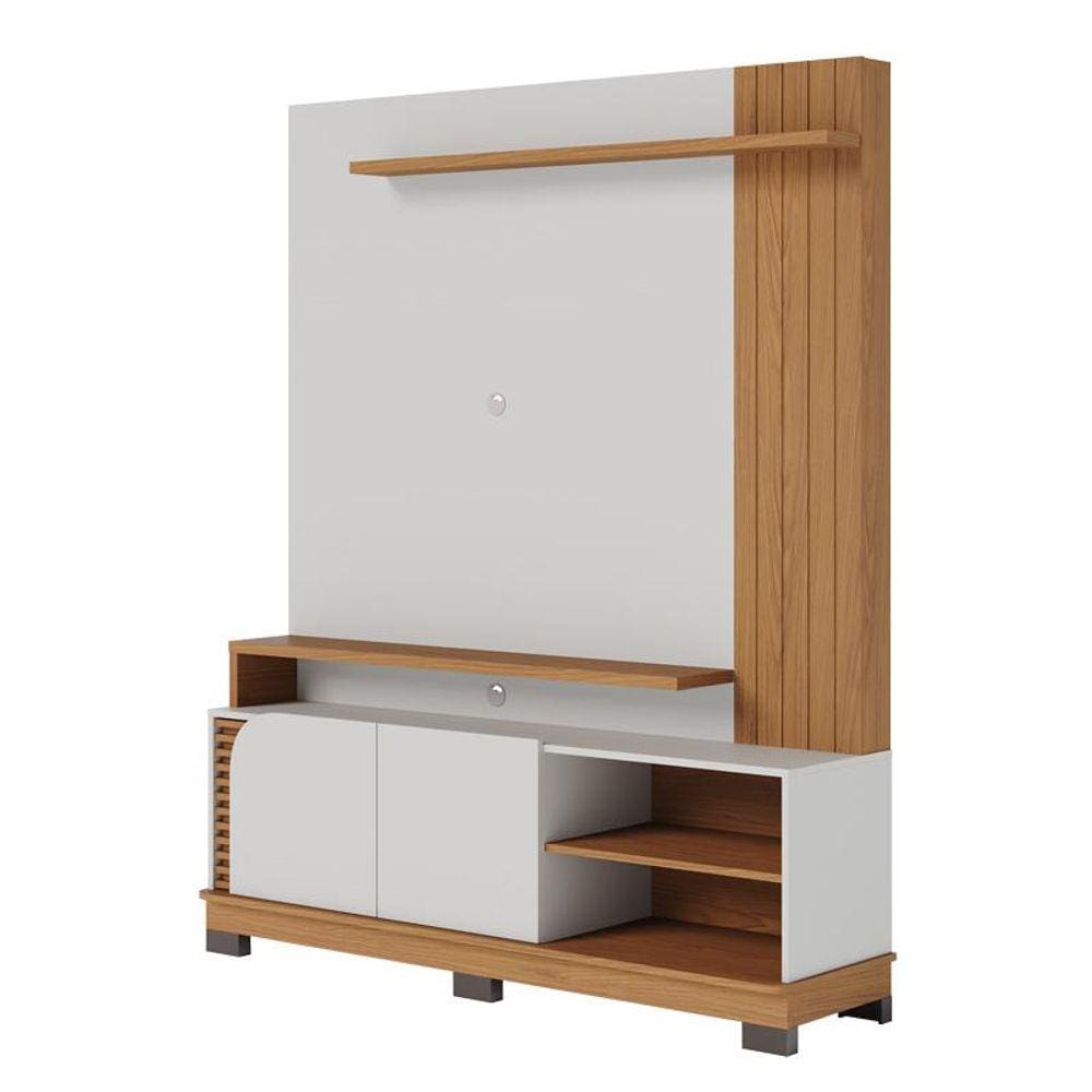 Estante Home Jurere 1500 para TV de 65" Off White Matte/Freijo - Colibri