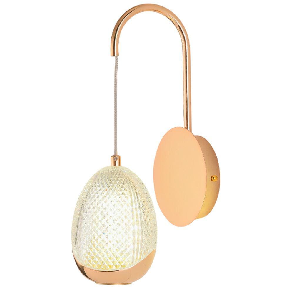 Arandela Dourada Acrílico 35cm Led 5W 3 em 1 Bivolt