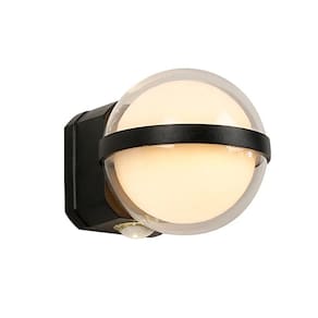 Arandela Globo Preto 14,5cm Led 6W 3000K Bivolt IP67