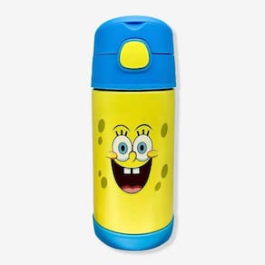 Garrafa Térmica Infantil Click Canudo 300ml Bob Esponja