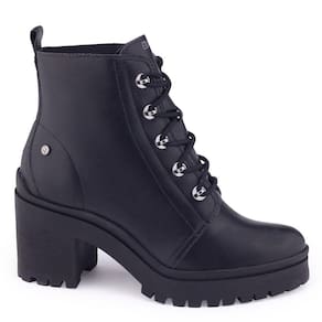 Bota Coturno Fem Ramarim 23-50122 tratorado cadarço salto