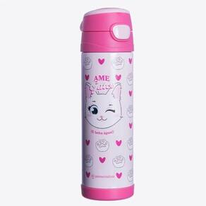 Garrafa Térmica Top Handle Eu Ama Gatos 500ml