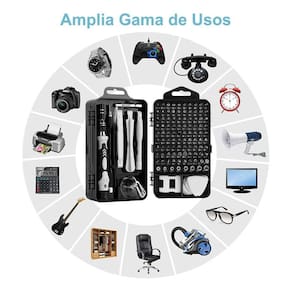 Conjunto de ferramentas de chave de fenda de precisão 115 em 1 cor preta