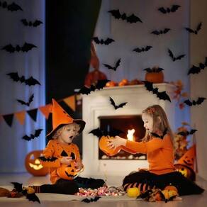 Adesivos de parede 3D Bats - decoração de Halloween (60 unidades)