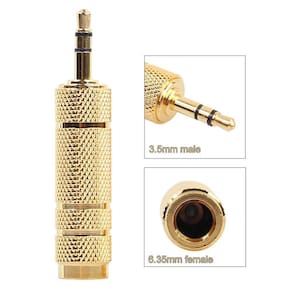 Microfone 6,35 mm Fêmea a 3,5 mm Conector de áudio macho Ada