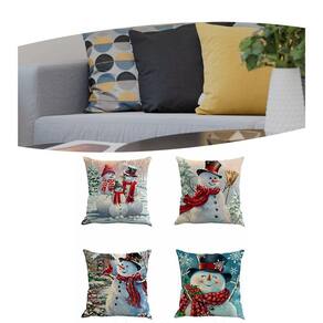 4pcs boneco de neve travesseiro fu espessa almofada tampa
