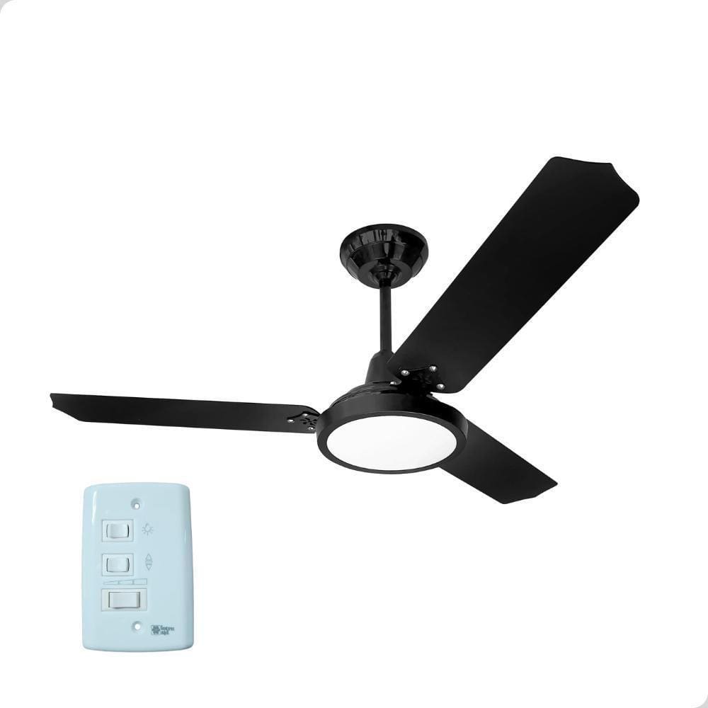 Ventilador De Teto Lorensid Lumi Led Preto 3 Pás 127V