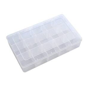 Caixa de armazenamento de joias, 15 grades, transparente para viagens