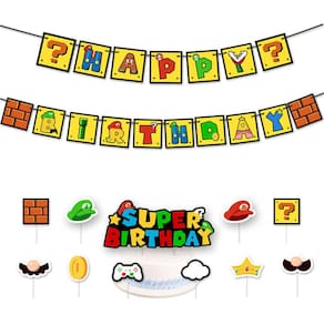 34PCS Decoração de Festa Super Mario Balloon Festival