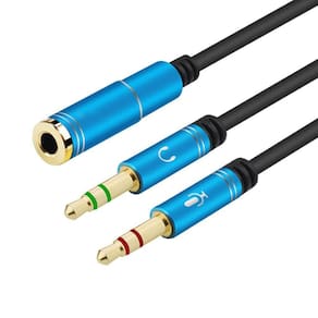 Cabo de áudio Huilopker banhado a ouro 3,5 mm estéreo fêmea até 2 M