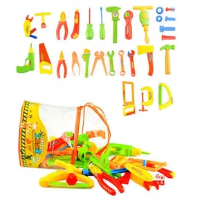 Ferramenta de reparo Toy 360DSC 34 unidades multicoloridas com ABS para crianças