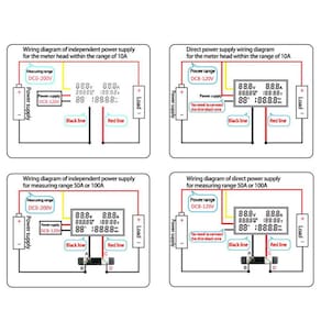 Voltímetro Amperímetro KWS Medidor de energia de energia LED DC 0-200V