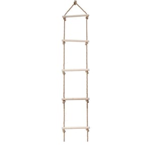 Conjunto de balanço para escalada de corda com 6 degraus de madeira para crianças