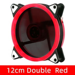 Lâmpada colorida LED luminosa, ventilador de refrigeração, transferência de brilho de 12 cm