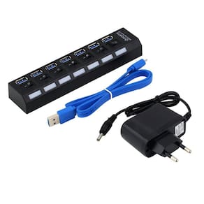 Hub USB 3.0 de 7 portas ABS com adaptador liga/desliga de alimentação AC da UE