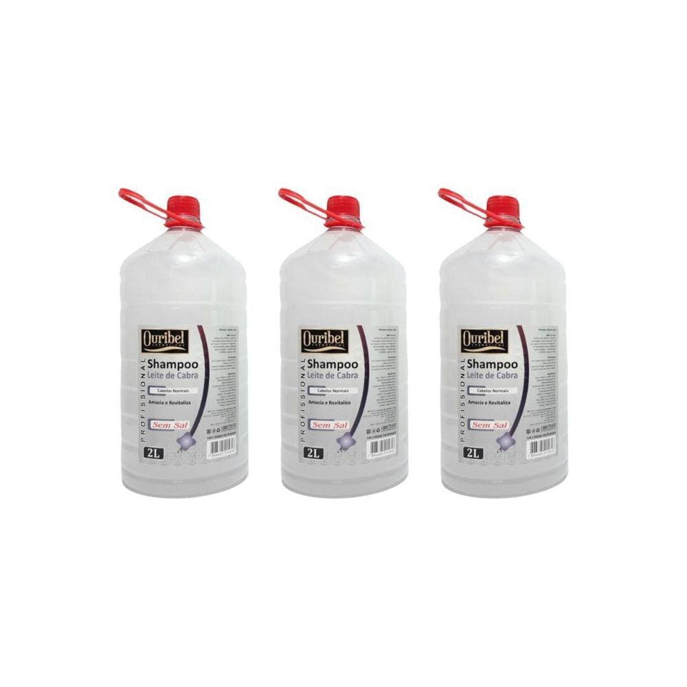 Shampoo Ouribel 2000Ml Leite De Cabra - Kit C/3Un
