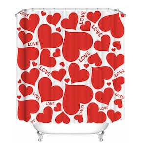 Feliz Dia dos Namorados Chuveiro Cortinas Rosa Pétala Chuveiro Cur