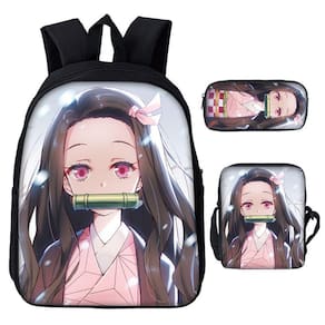 Mochila estudantil de anime Kamado Nezuko Kimetsu No Yaiba