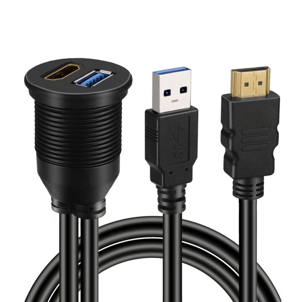 Montagem de cabos USB 3.0 e HDMI compatível com 1m/2m