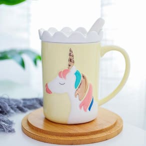 Milk Glass Girl Heart Creative Golden Unicorn Ceramic