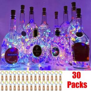 30packs 1m 10led luzes de garrafa de vinho com cortiça