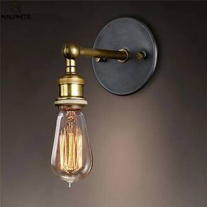 Luzes de parede Retro Edison Wrought Iron Gold Bronze 2 unidades