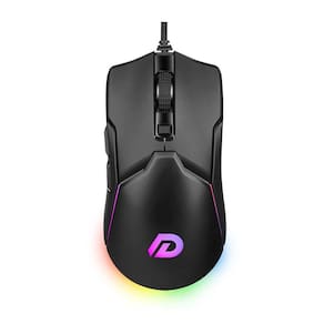 Mouse para jogos com fio, 6400 dpi, óptico, 6 teclas, luz de fundo USB RGB