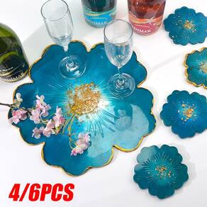 Bandeja de silicone Petal Silicone Molds, conjunto de 4/6 para DIY Crysta