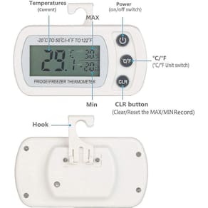 2 PCS Digital Fridge Freezer Termômetro Conclusão (Um tamanho