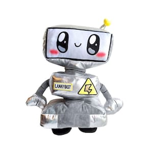 Boneca de pelúcia Lankybox Cyborg Plush tt com decoração iluminada