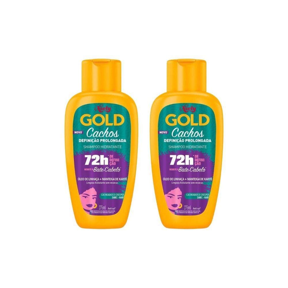 Shampoo Niely Gold 275Ml Cachos Definiçao Prolongada- 2Un