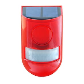 Alarme de sirene estroboscópica solar, sensor de movimento, alerta de luz sonora