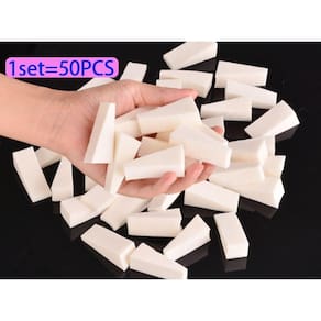Kit de transferência de esponja para limpeza de unhas 50PCS bege