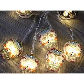 Decoração LED Skulls - Halloween Dia Muertos Light String