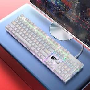 Teclado de jogos com fio YINDIAO Black Axis (Branco)