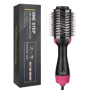 Escova de cabelo rotativa volumizadora e modeladora com controle de temperatura