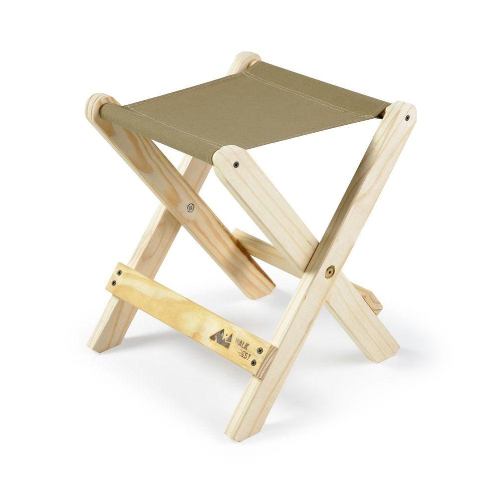 Banqueta de Camping Dobrável Suporta até 100kg Bege/Caqui