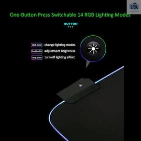 LED RGB Mouse Pad 14 Modos de Iluminação Jogos Extra Grandes