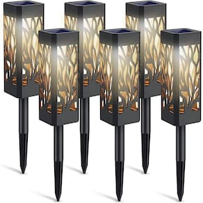 Lâmpada de jardim de paisagem LED quadrada com luz solar (6 unidades)