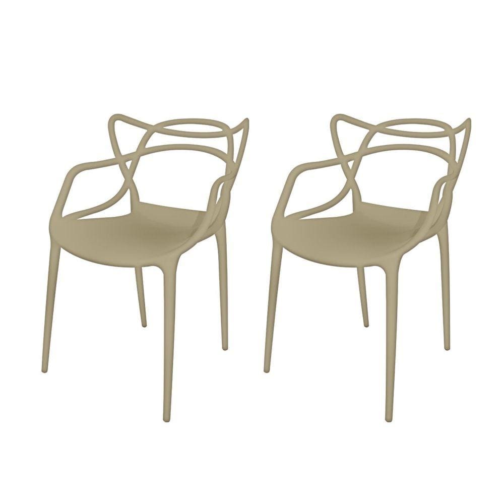 Conjunto com 2 Cadeiras para Sala de Estar Berrini Cinza