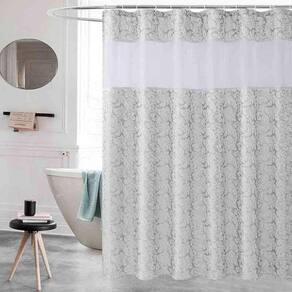 UFRIDAY Elegante Branco Voile Chuveiro Cortina Espessa Impermeável