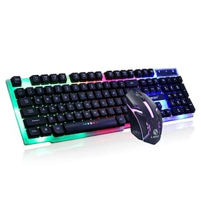 1600DPI 104 Teclas com fio Teclado e Mouse Set (Preto)
