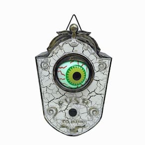 Decoração de olhos animada assombrada de Halloween com sons assustadores