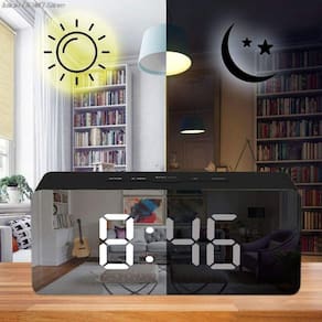 Espelho Despertador Desktop Digital LED Display por um tamanho