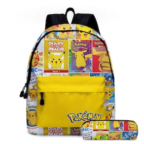 Mochila Pikachu School com estojo de lápis (2 unidades) de poliéster