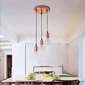 Nordic Retro Pendente Lamp Lâmpada de teto 3 Luz