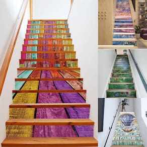 13x 3D removível sonhador vertical escadas adesivo de parede Art Dec