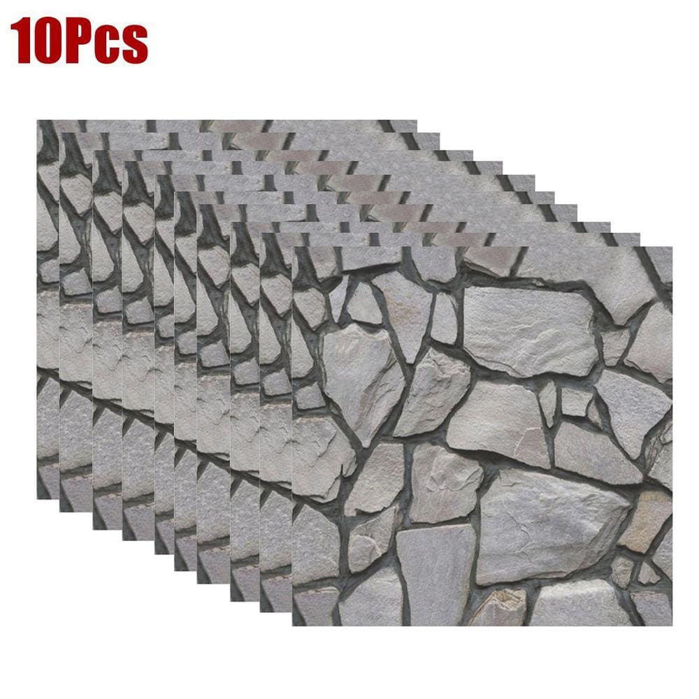 5/10pcs 3D parede azulejo adesivo cinza tijolo autoadesivo Wallpa